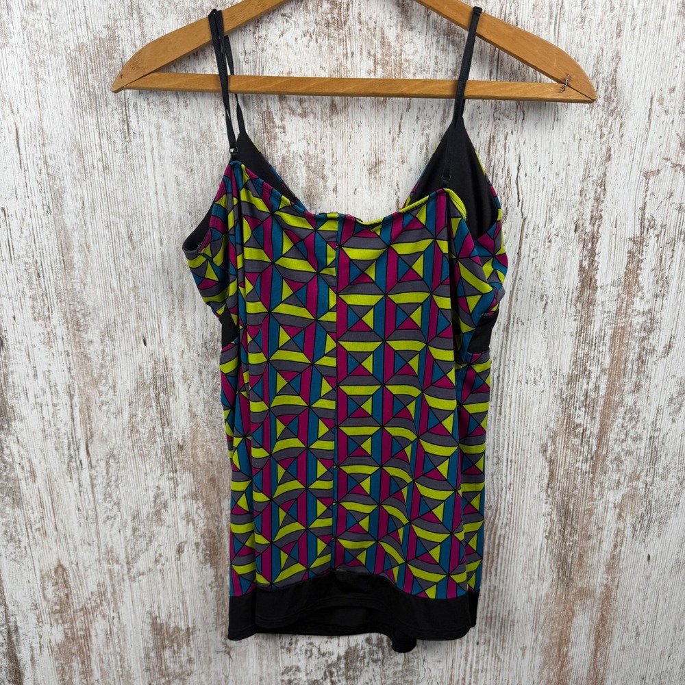 VTG Wet Seal Geometric Empire Waist Babydoll Cami Top Made in USA Y2K Large - Picture 2 of 8